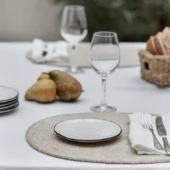 Ella bordstablett oval, Beige