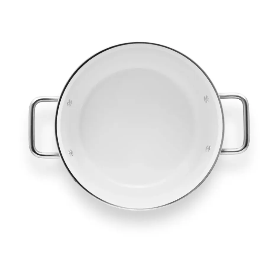 Eva Trio White Line Slip-Let keramiskt grytset 3 delar, Rostfritt stål
