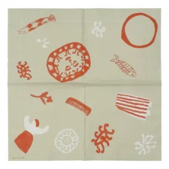 Figures servett 20-pack, Beige-red