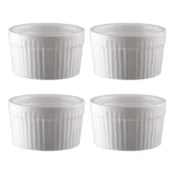 Fire suffleskålar Ø 9 cm 4-pack, Vit