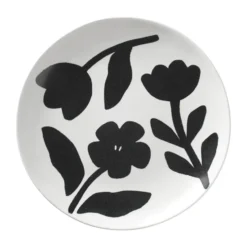 Flora tallrik Ø26 cm, Black-off white