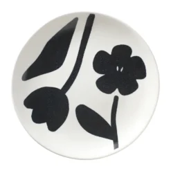 Flora tallrik Ø20 cm, Black-off white