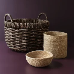 Flätad brödkorg 3-pack, Natur