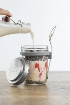 Frukostset glasskål + sked, 0,35 L