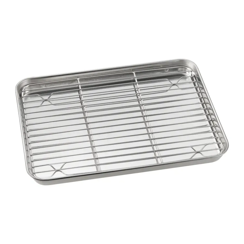 Gili gastrobleck, Rostfritt stål, med galler, 31,5x24,5 cm