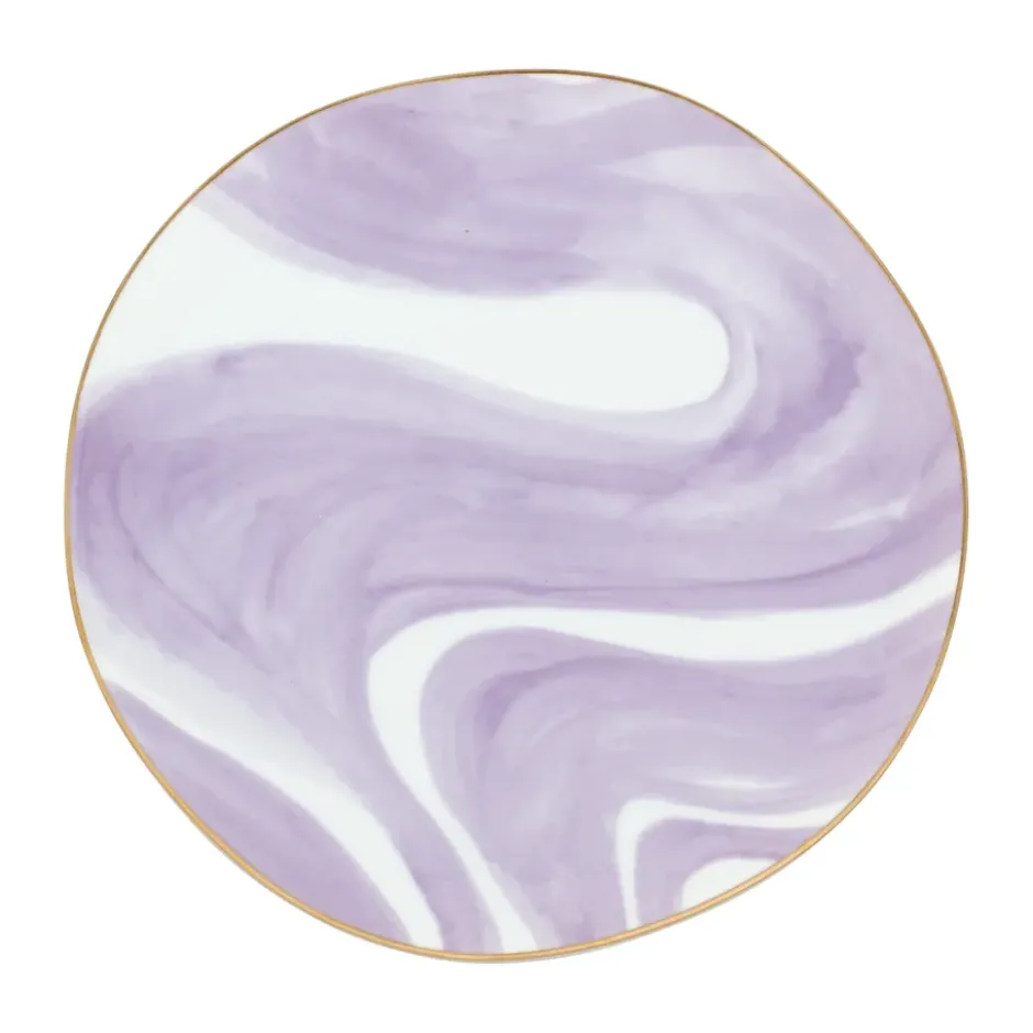 Good Morning tallrik 17 cm vit, Valuri violet