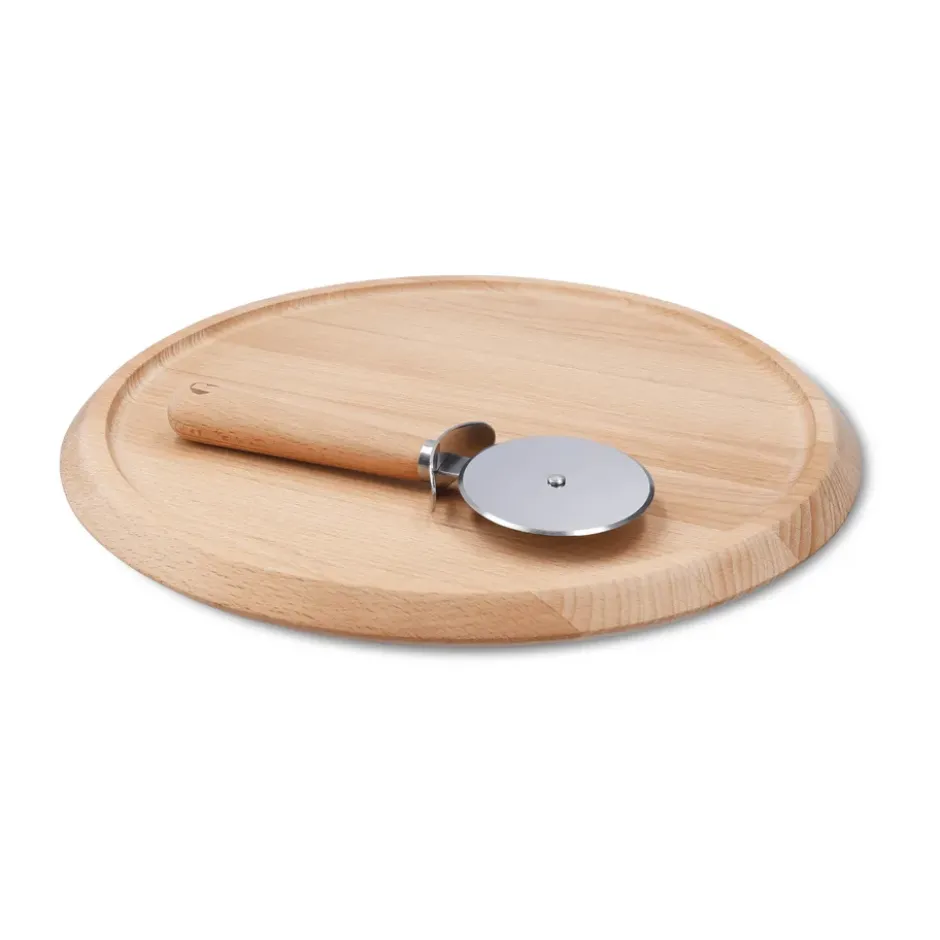 Grand Cru pizzabräda och pizzaskärare, Bok, Ø35 cm