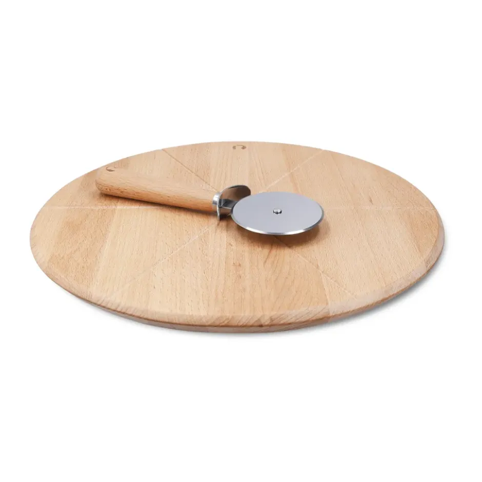 Grand Cru pizzabräda och pizzaskärare, Bok, Ø35 cm