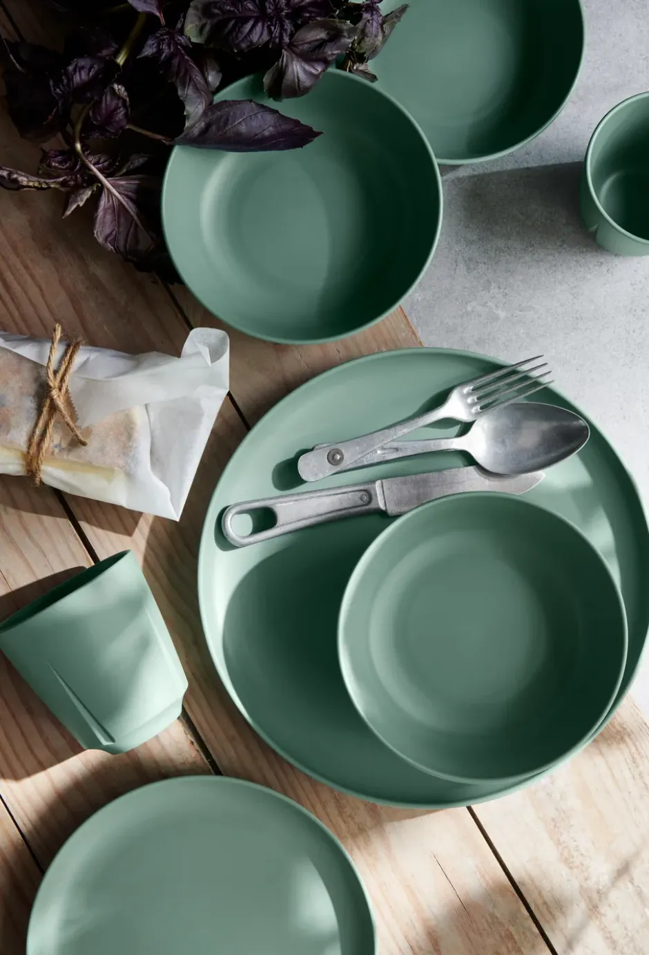 Grand Cru Take tallrik melamin Ø26 cm 2-pack, Dimgrön