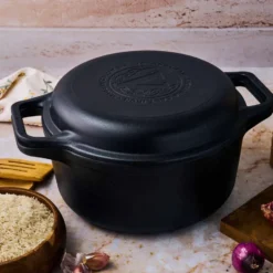 Gryta och grillpanna gjutjärn pre-seasoned, 2 delar