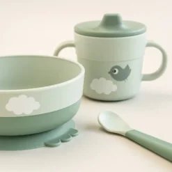Happy Clouds foodie first meal servisset 3 delar, Green
