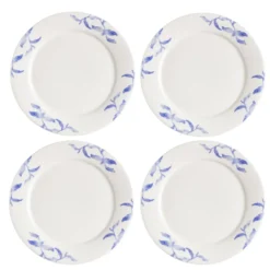 Havspil assiett 21 cm 4-pack, blå-vit