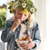 Havspil frukostskål 60 cl 4-pack, blå-vit