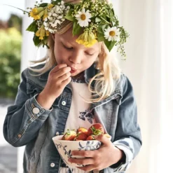Havspil frukostskål 60 cl 4-pack, blå-vit