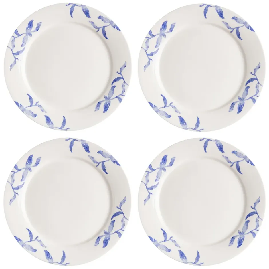 Havspil tallrik 28 cm 4-pack, blå-vit