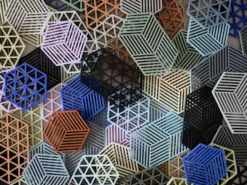 Hexagon grytunderlägg, Fog blue