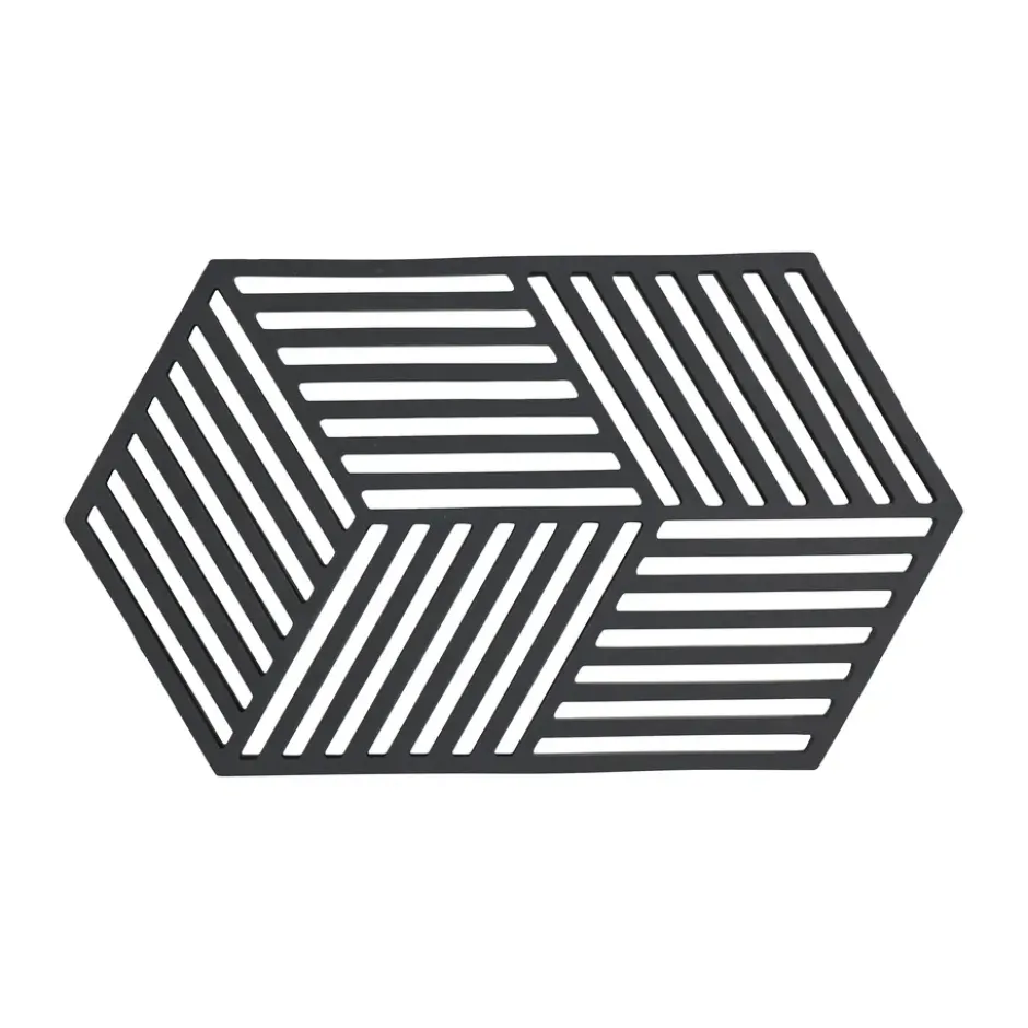 Hexagon grytunderlägg stor, Black