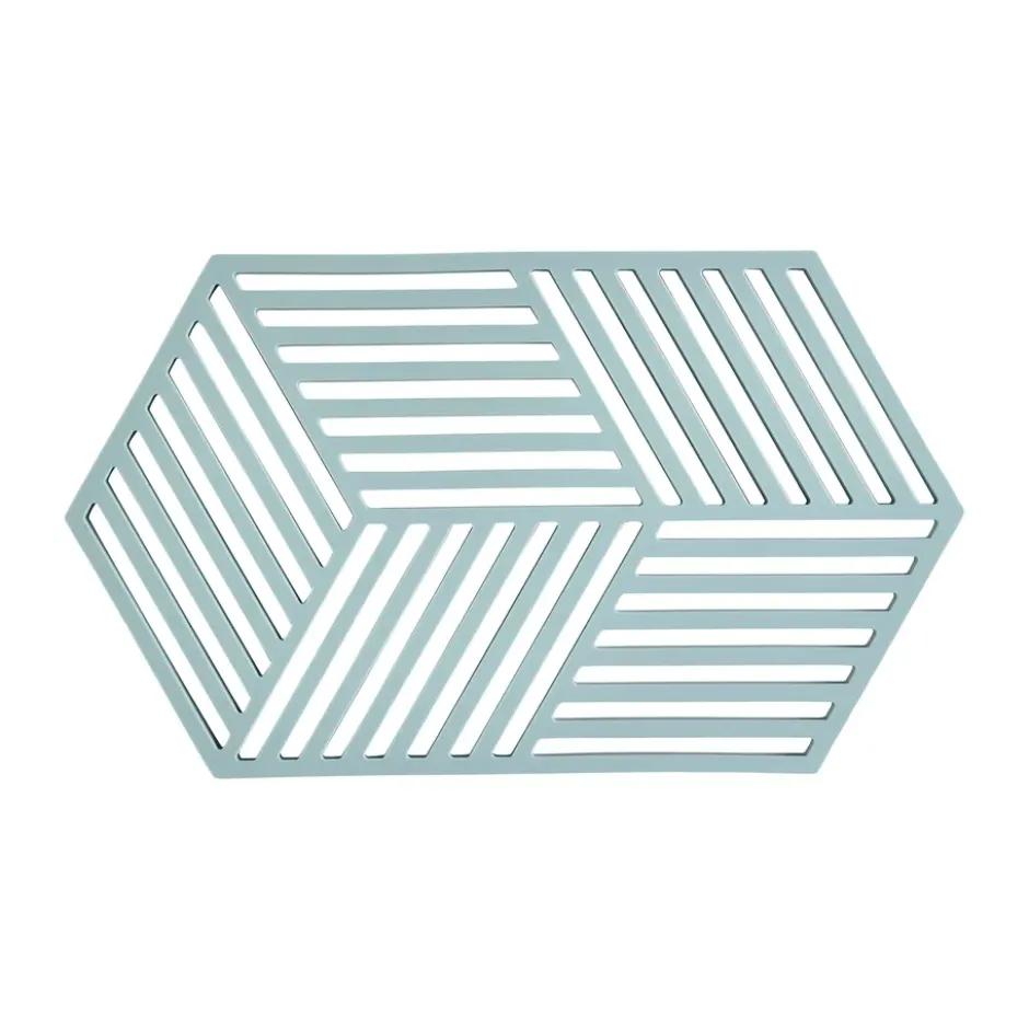 Hexagon grytunderlägg stor, Fog blue