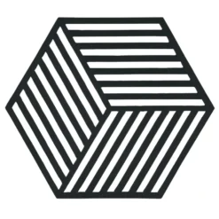 Hexagon grytunderlägg, svart