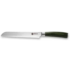 Hexclad brödkniv 67-lager Damaskus 20 cm, Grön