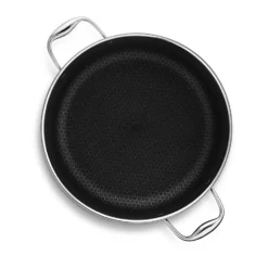 Hexclad hybrid gryta med glaslock 9,5 L, Silver