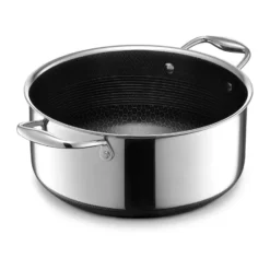 Hexclad hybrid gryta med stållock 4,7 L, Silver