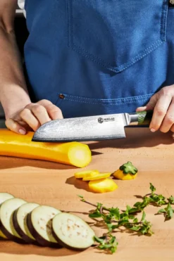 Hexclad Santoku 67-lager Damaskus 18 cm, Grön