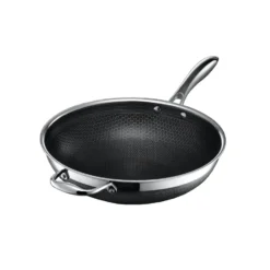 Hexclad wokpanna hybrid Ø30 cm, Rostfritt stål-svart