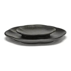 Inku räfflad tallrik M Ø13,9 cm, Black