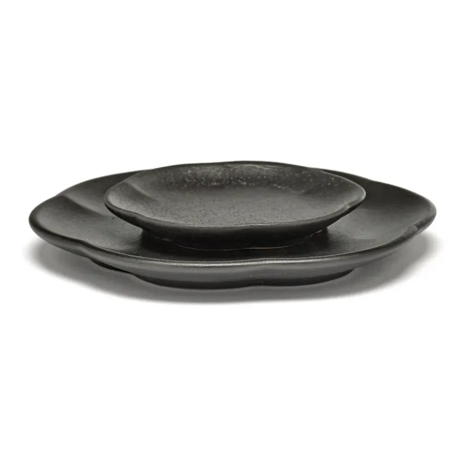 Inku räfflad tallrik M Ø13,9 cm, Black
