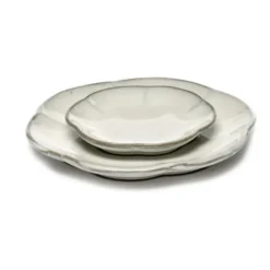 Inku räfflad tallrik S Ø8,9 cm, White