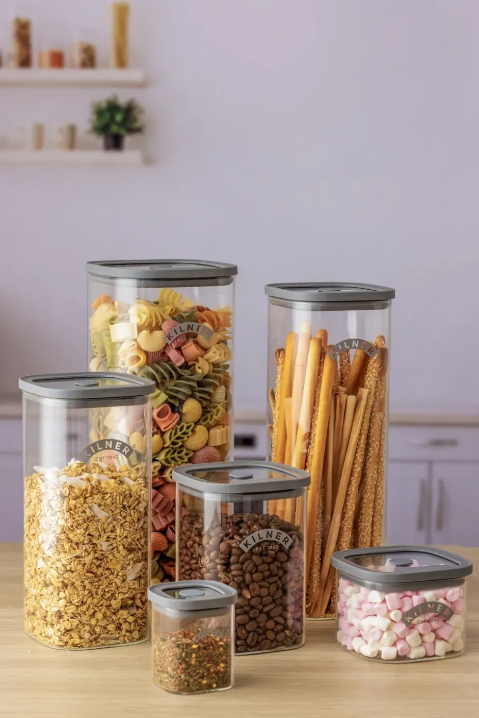 Kilner FRESH förvaringsburk, Klar-grå, 1 L