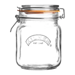 Kilner konservburk fyrkantig med bygel, Klar, 1 L
