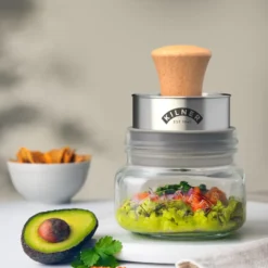 Kilner Mash & Store förvaringsburkset, Klar-rostfritt stål-trä, 0,5 L