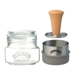Kilner Mash & Store förvaringsburkset, Klar-rostfritt stål-trä, 0,5 L