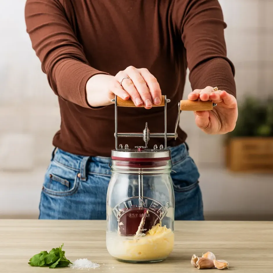 Kilner smörkärnare, Klar-röd, 1 L