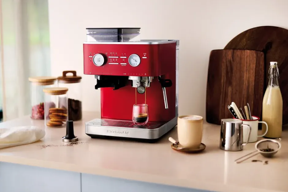 KitchenAid halvautomatisk espressomaskin med kvarn, Candy apple