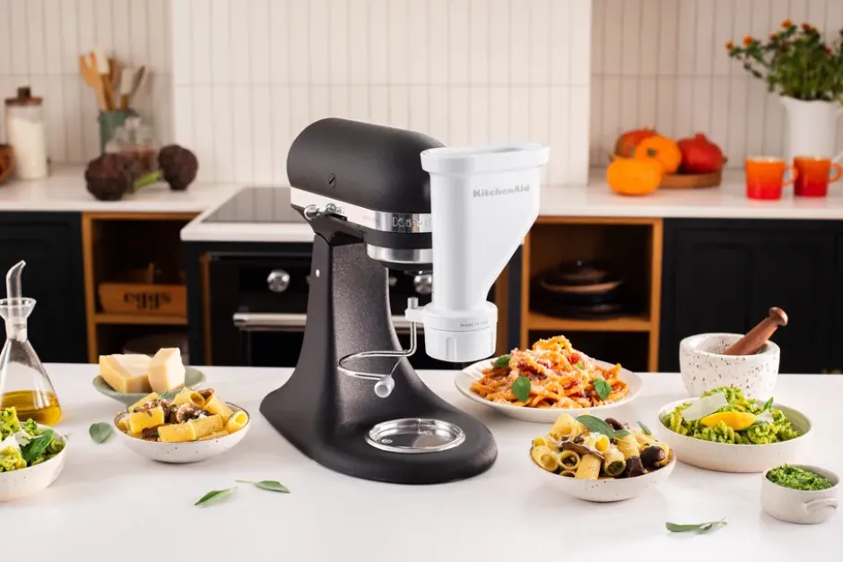 KitchenAid pastapress med 6 former till köksmaskin, White