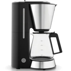 Kitchenminis kaffebryggare glas 5 koppar, Svart-silver