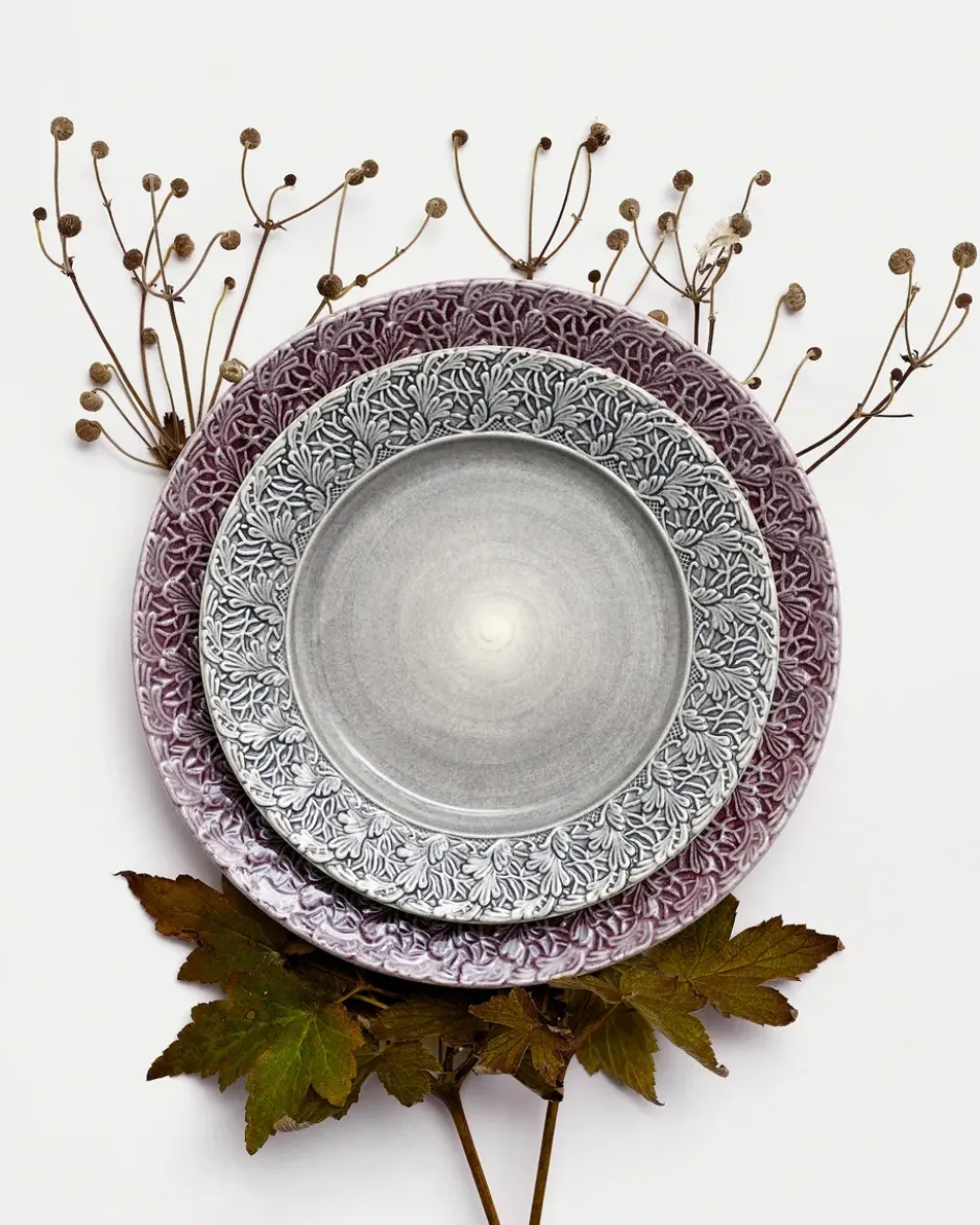 Lace tallrik 25 cm, Grå