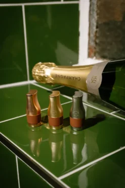 L'atelier du vin Le Trio flaskstoppare, Rose, silver och guld (matt)