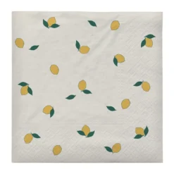 Lemon servett 33x33 cm 20-pack, Off white-yellow