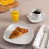 Lido black lines kaffeservis kvadratisk 18 delar, Vit med svart kant