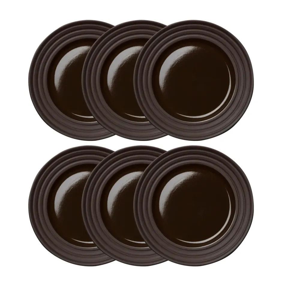 Lines assiett Ø21 cm 6-pack, Brun