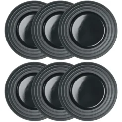 Lines tallrik Ø27 cm 6-pack, Mörkgrå