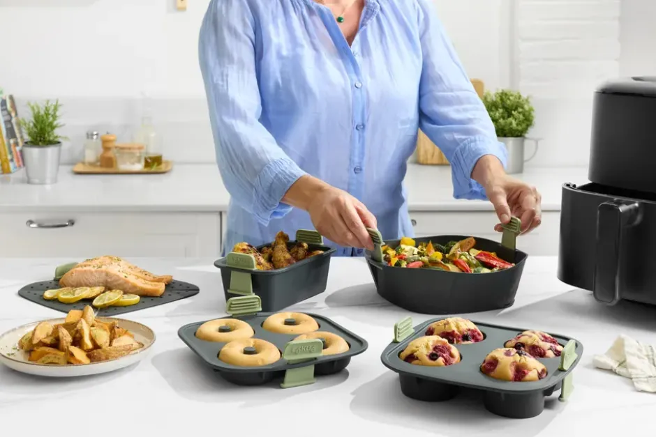 Lékué Air fryer muffinsform 4st, Grey