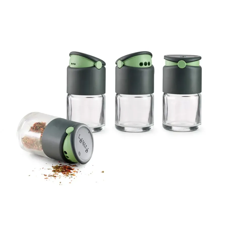 Lékué kryddbehållare med doseringslock 4-pack, Grå