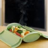 Lékué ångkokare, Grön, med bricka, 2-pack