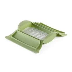 Lékué ångkokare, Grön, med bricka, 2-pack