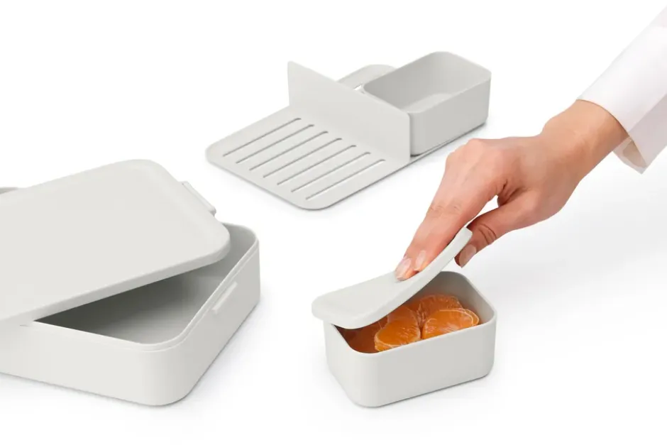 Make & Take bento matlåda stor 2 L, Ljusgrå
